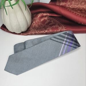 Express Tie Silk Blend Gray Purple